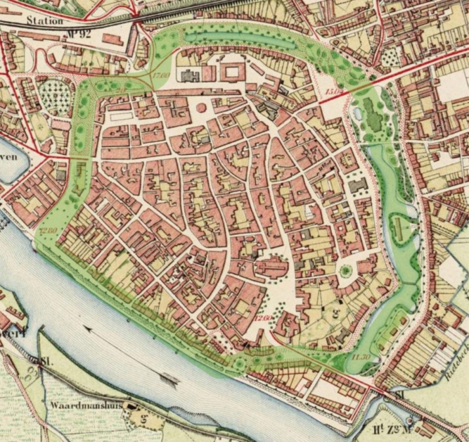 Arnhem kaart midden 1800